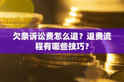 北京欠条诉讼费怎么退？退费流程有哪些技巧？